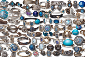 A diverse collection of twenty different styles of men's bracelets